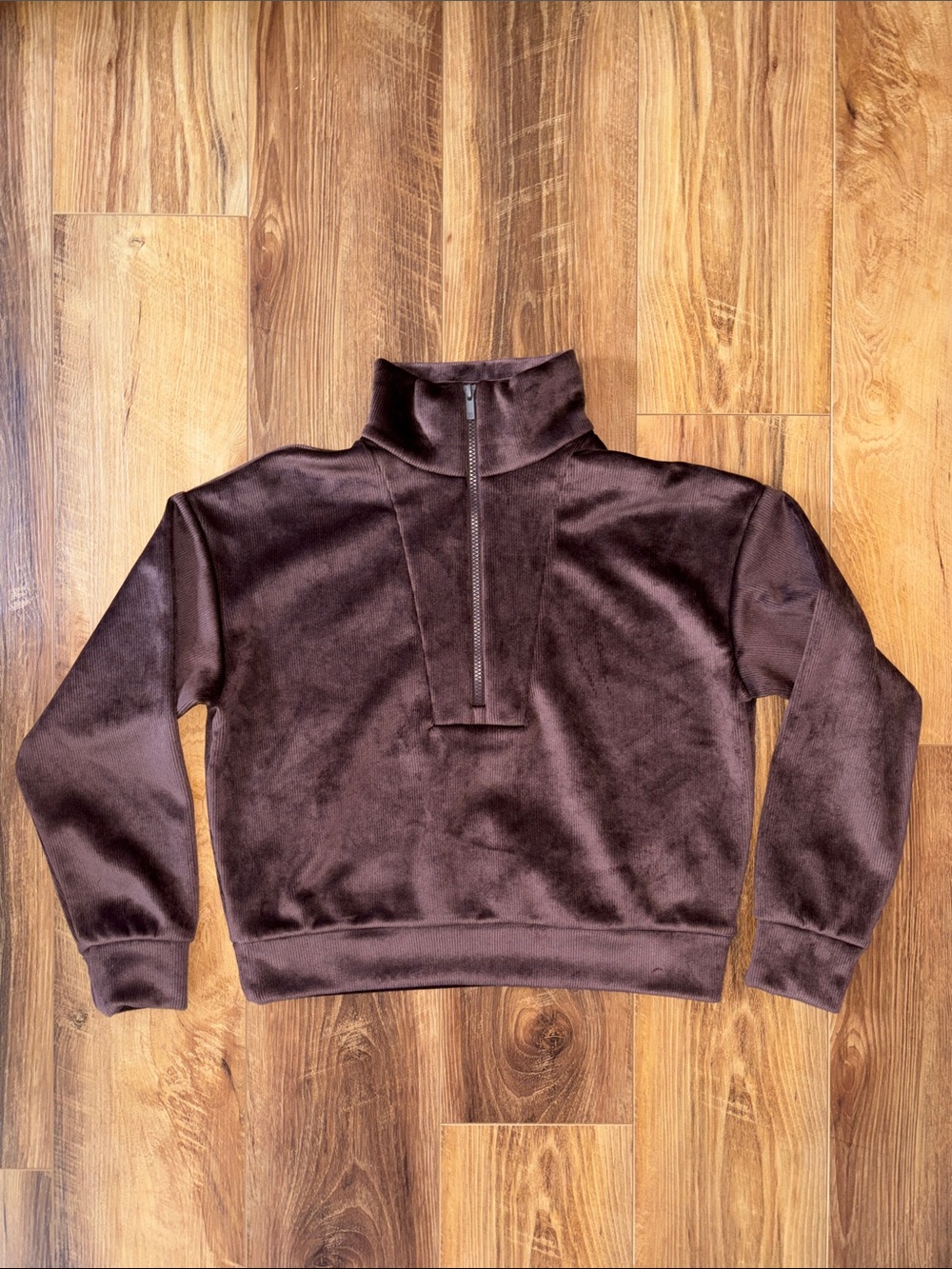 Women’s All in Motion Brown Ribbed Half Zip Up size small